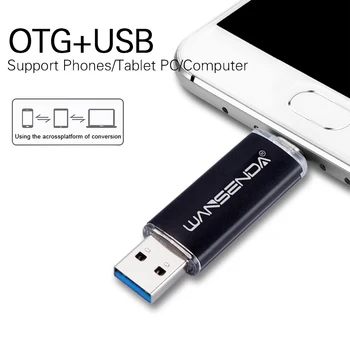 WANSENDA High Speed USB Flash Disk OTG Pero Disk 128 GB USB kľúč 16GB 32GB 64GB 256 GB kl ' úč Flash Disk pre Micro Android /PC 5