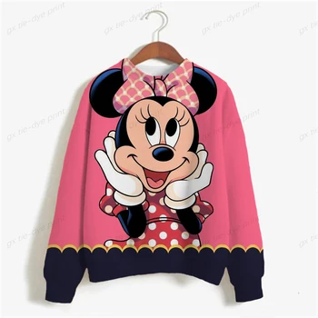 Disney Minnie Mickey Mouse tlač Mikina Ženy Gotický Streetwear Harajuku Sudadera Mujer Ženy, Oblečenie s Dlhým Rukávom s Kapucňou, 5