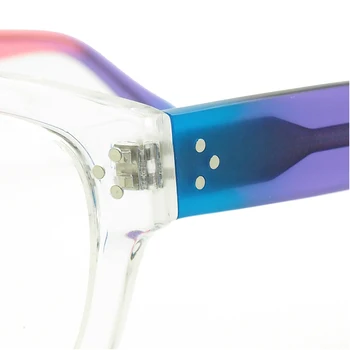 Námestie Mužov Okuliare Rámy Optické Ženy Nadrozmerné Okuliare Rámy Vintage Retro Rainbow Blue Predpis Okuliarov, Transparentné 5